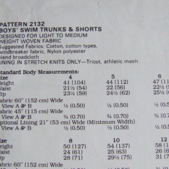 Swim suit shorts sewing pattern Kwik Sew 2132 vintage uncut swimming trunks boys - Picture 3 of 5